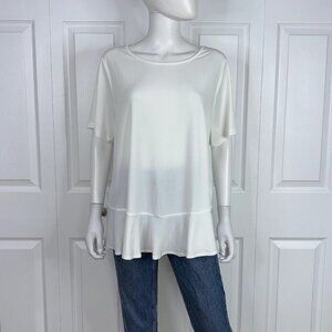 KIM & CO women's short-sleeved white sweater XXL LIKE NEW!!